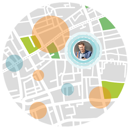 App user in a geofence